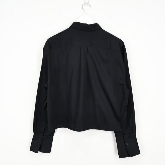 Madewell Relaxed Button Up Shirt Cropped True Black Size XL NWT - Picture 5 of 10